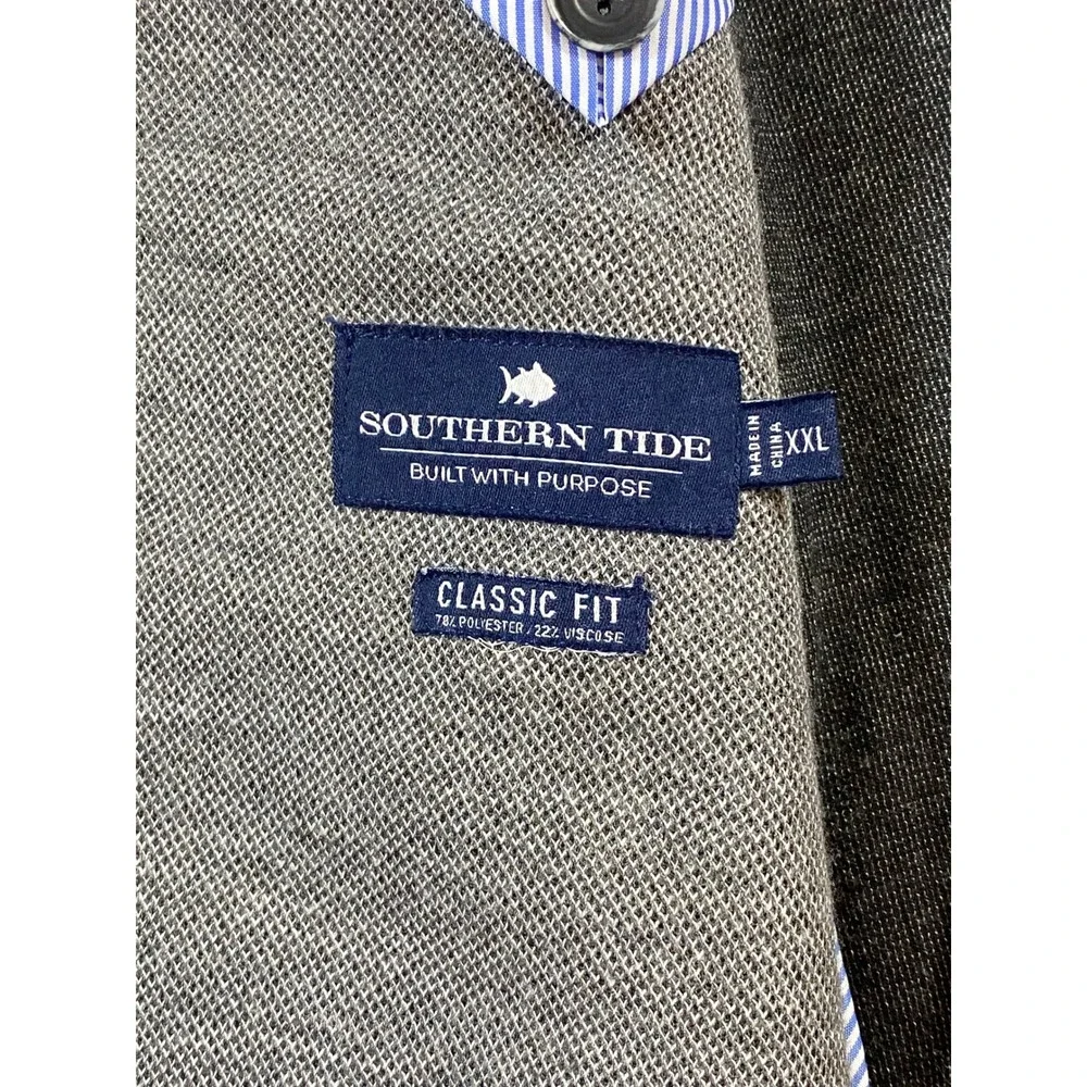 Southern Tide Men's Classic Fit Grey Knit Blazer‎ XXL